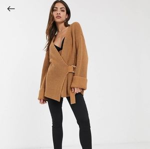 ASOS chunky rib belted cardigan - S/M